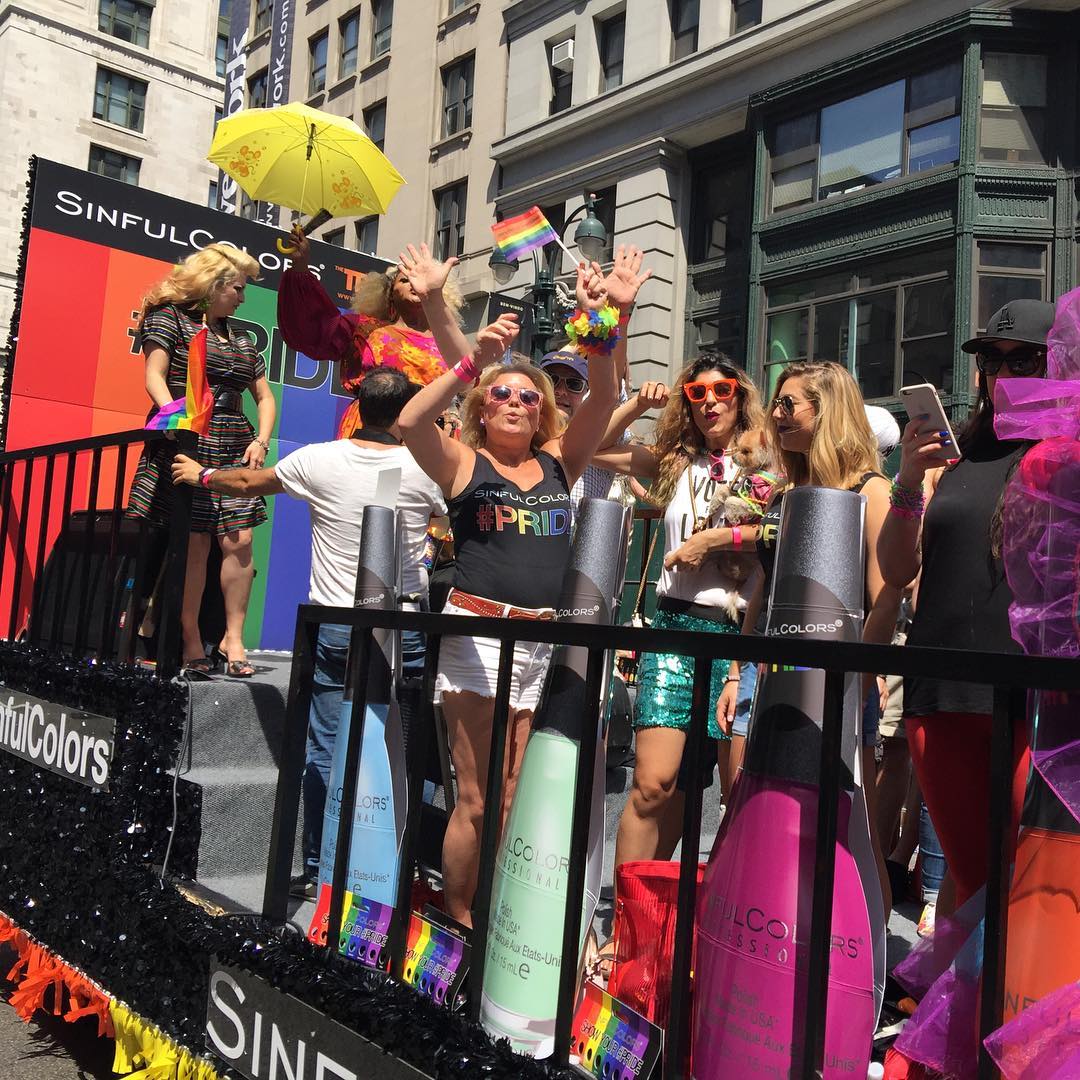 On a float #pride #sinfulcolors