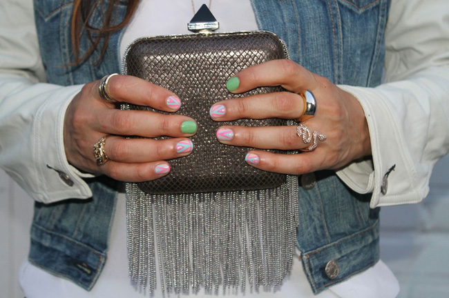 Miss Pop nails Monika Chang Clutch styled by Tiffany Pinero