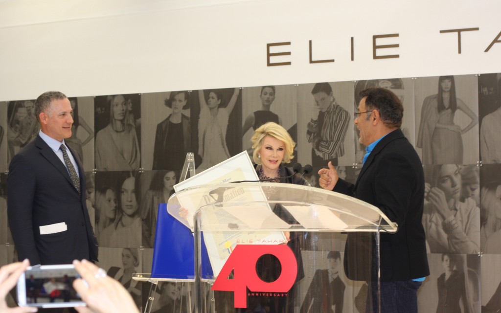 Elie Tahari and Joan Rivers at on Elie Tahari Day