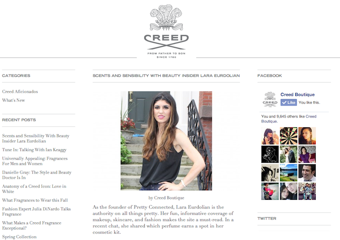 Lara Eurdolian featured on Creed blog