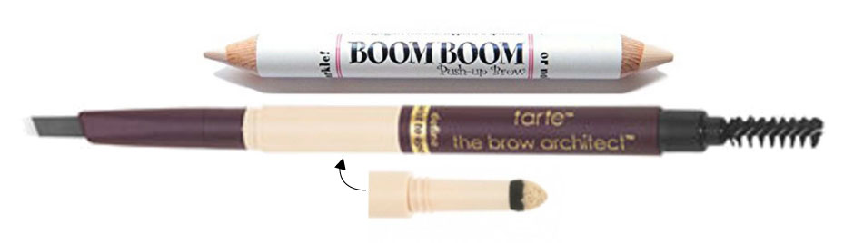 Boom Boom Push-Up Brow  Highlighting Pencil and Tarte "The Brow Architect" all in one brow pencil