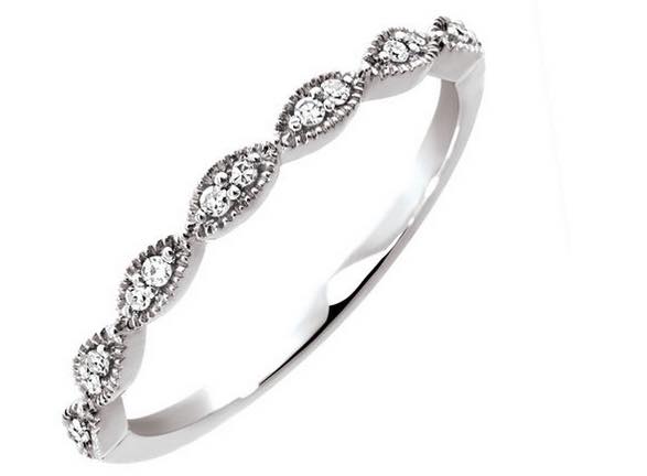 Micahel Hill Wedding Band with 1/15 Carat TW of Diamonds in 10kt White Gold